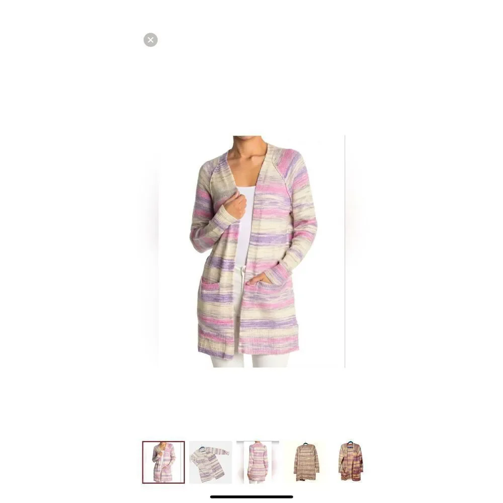 Lucky Brand medium space dye color cardigan pockets